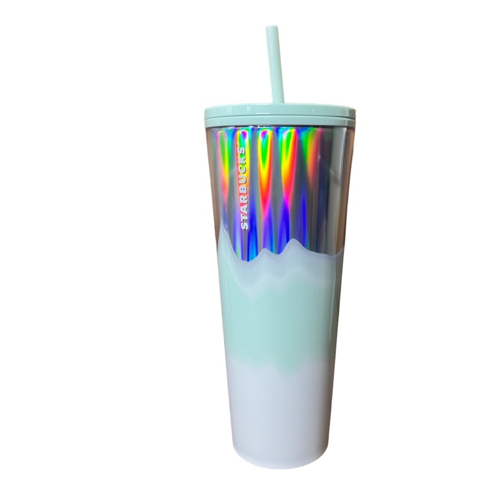 NWT Starbucks Mint Iridescent Ombré Cold/Warm Venti Cup 24oz